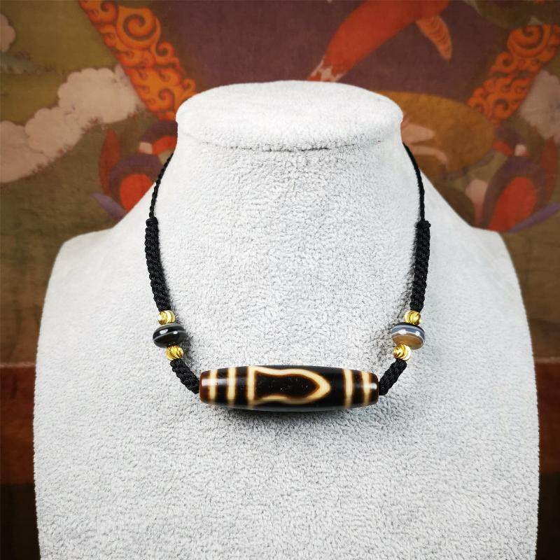 Mountain Eye Dzi Bead Necklace - Gandhanra-ART