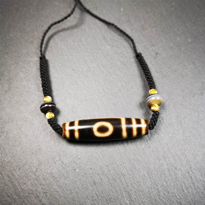 Mountain Eye Dzi Bead Necklace - Gandhanra-ART