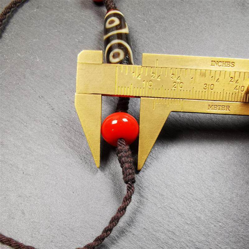 3 Eyed Dzi Bead Necklace - Gandhanra-ART