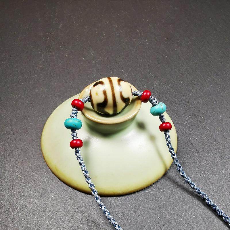 Lotus Dalo Dzi Bead Necklace - Gandhanra-ART