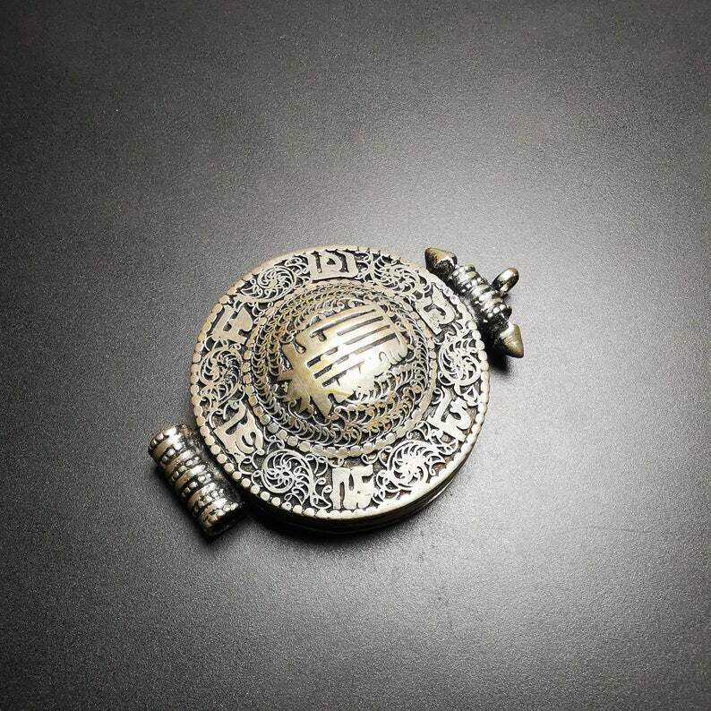 Gau Ghau Shrine, Altar Amulet Pendant,OM and Kalachakra Symbol - Gandhanra-ART