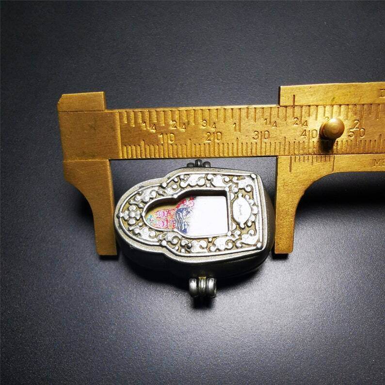 Gau Ghau Shrine,Shri Devi,Drashi Lhamo,Zashi Lhamo,Buddhist Altar Amulet Pendant - Tibetan Buddhist amulet, size reference