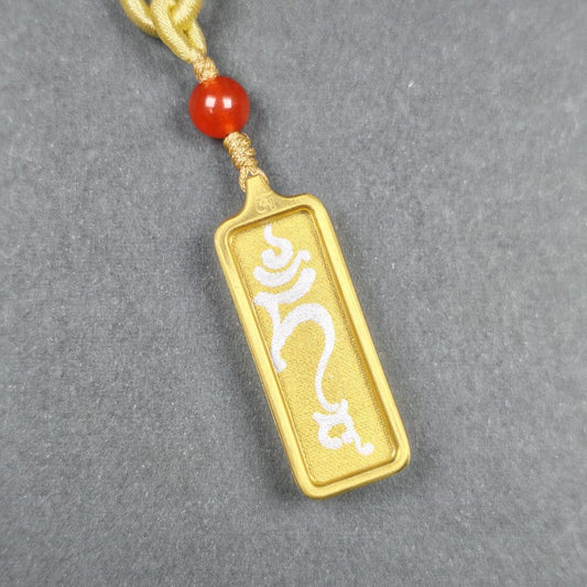 Hand-Painted Green Tara's Seed Syllable Tam Locket - Tibetan Gau Amulet- Stainless Steel Necklace - Spiritual Gift