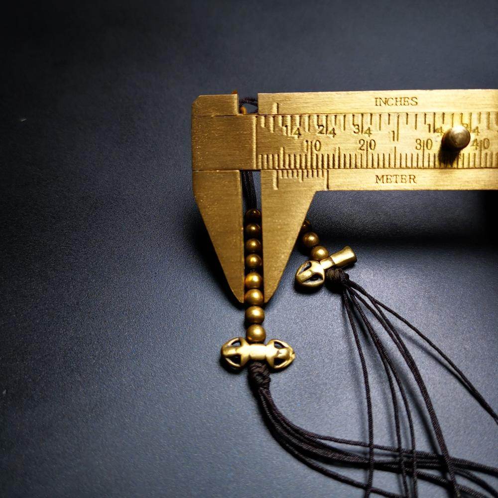 4mm Brass Prayer Bead Counters with Dorje Bell Pendant - Gandhanra-ART