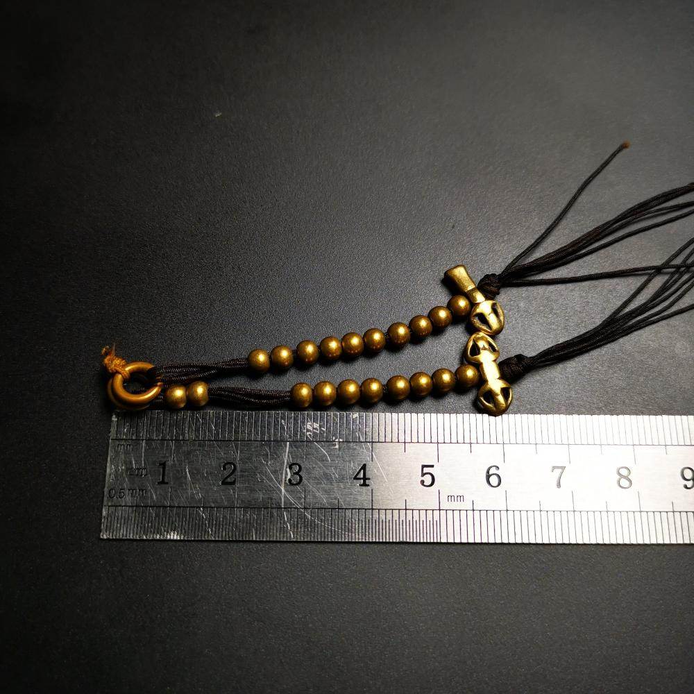 4mm Brass Prayer Bead Counters with Dorje Bell Pendant - Gandhanra-ART