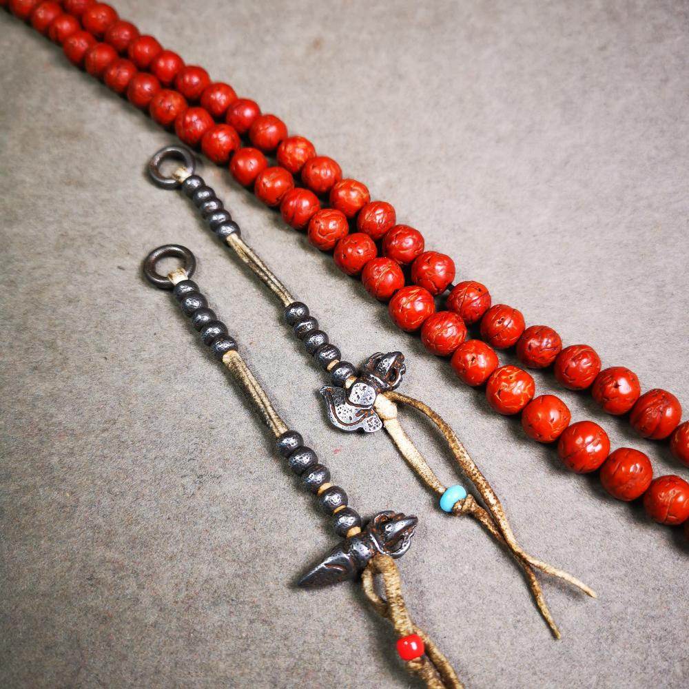 5mm Cold Iron Prayer Bead Counters with Kila and Kartika Pendant - Gandhanra-ART