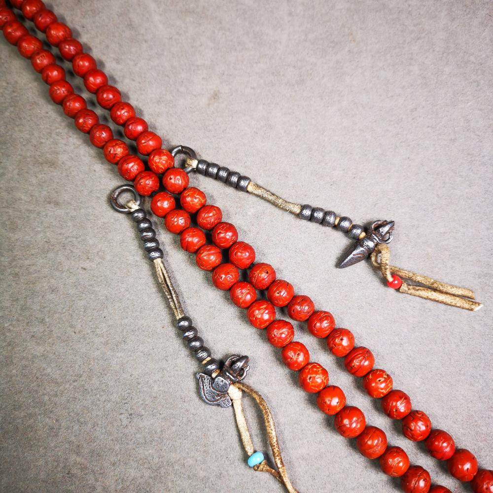 5mm Cold Iron Prayer Bead Counters with Kila and Kartika Pendant - Gandhanra-ART