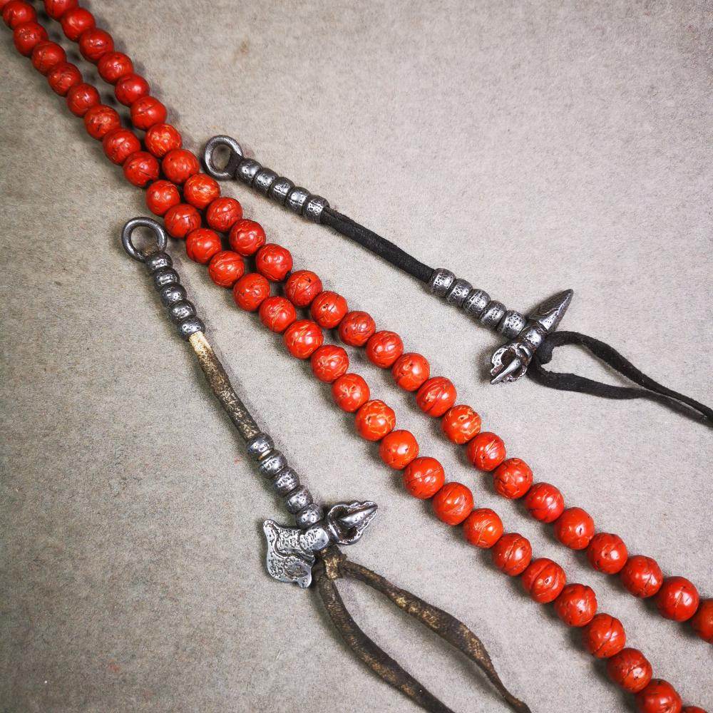 5mm Cold Iron Prayer Bead Counters with Kila and Kartika Pendant - Gandhanra-ART