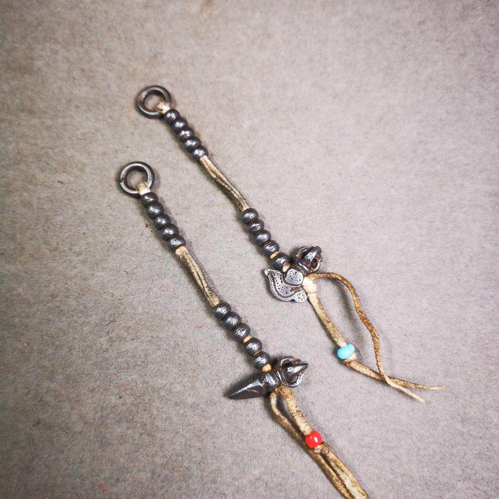 5mm Cold Iron Prayer Bead Counters with Kila and Kartika Pendant - Gandhanra-ART