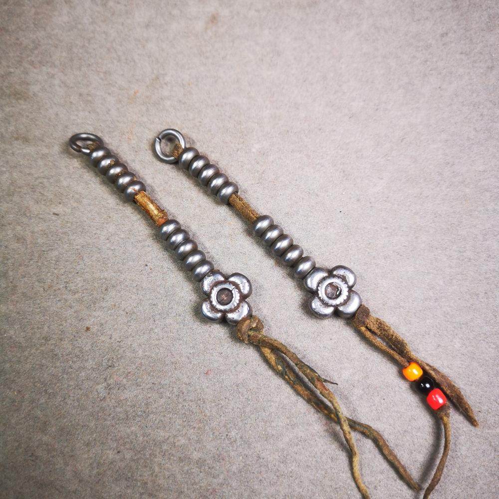 6mm Cold Iron Prayer Bead Counters with Gesang Flower Pendant - Gandhanra-ART