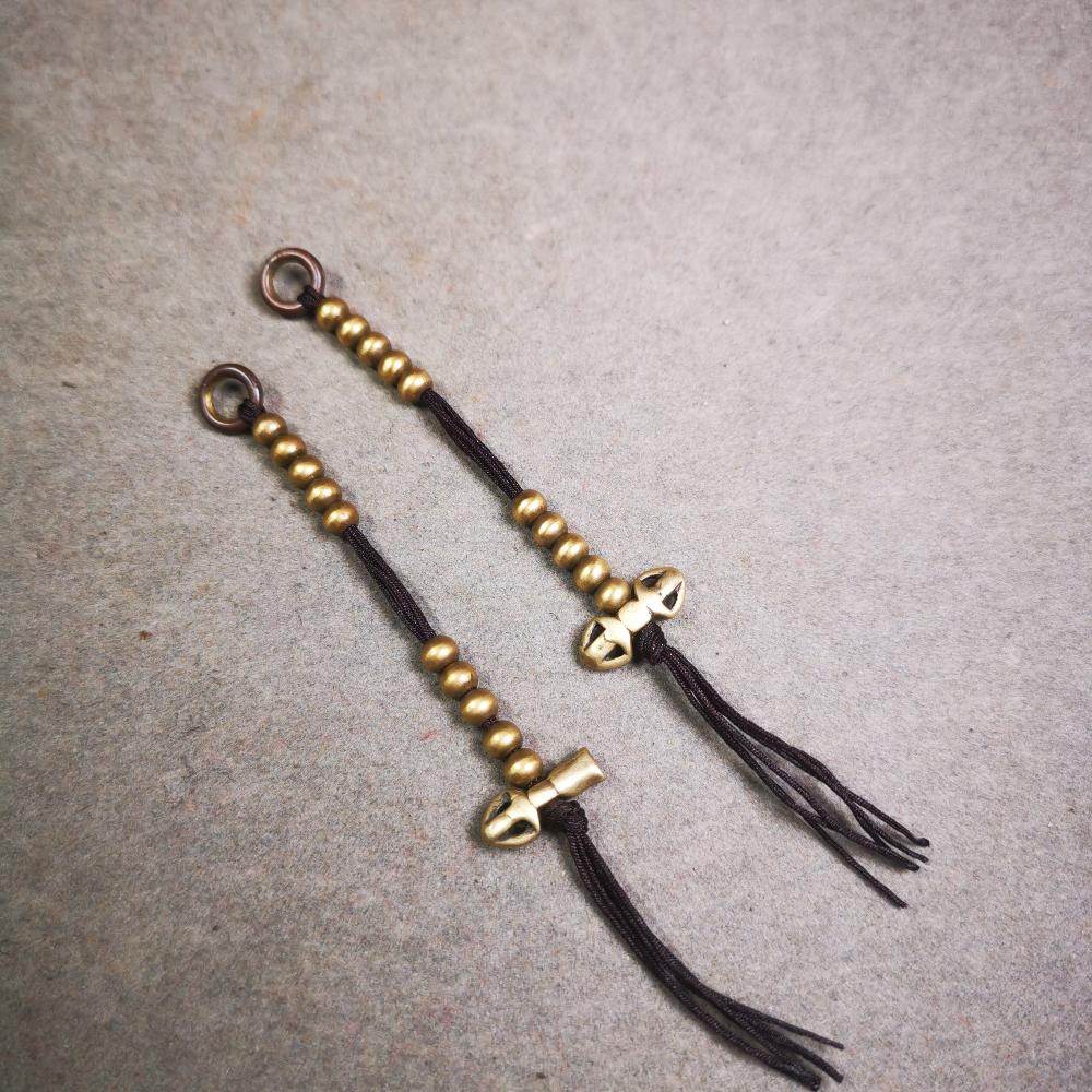 4mm Brass Prayer Bead Counters with Dorje Bell Pendant - Gandhanra-ART