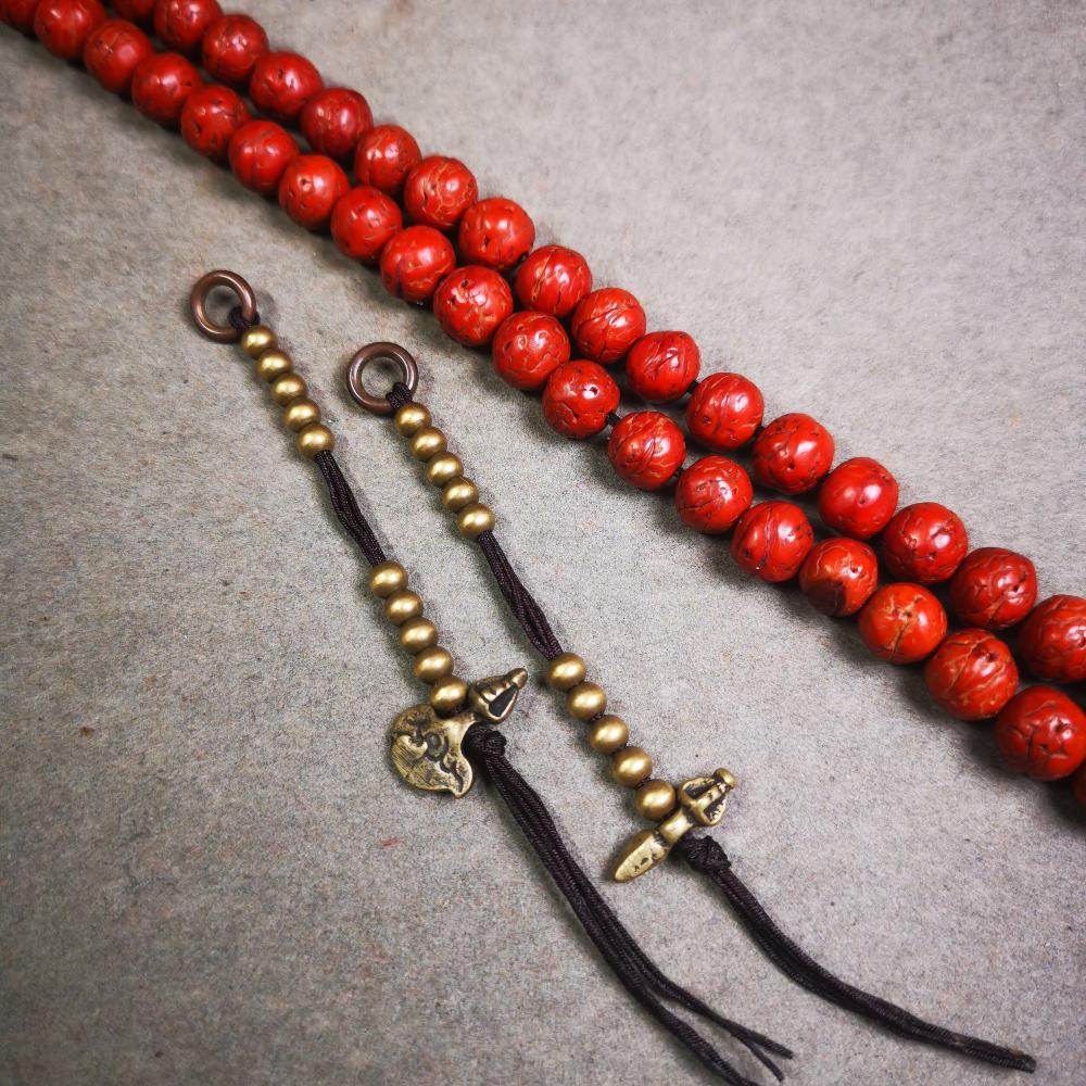 4mm Brass Prayer Bead Counters with Kila and Kartika Pendant - Gandhanra-ART