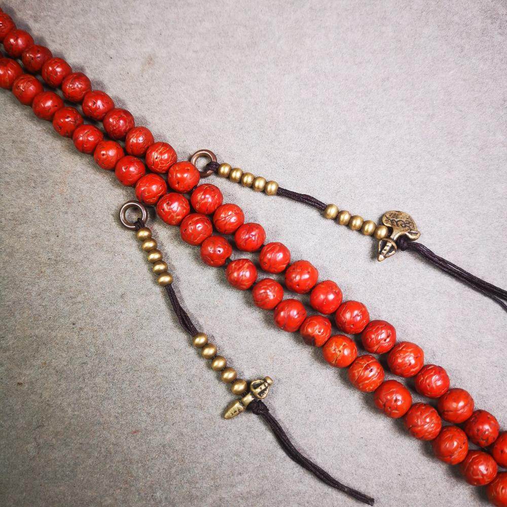 4mm Brass Prayer Bead Counters with Kila and Kartika Pendant - Gandhanra-ART