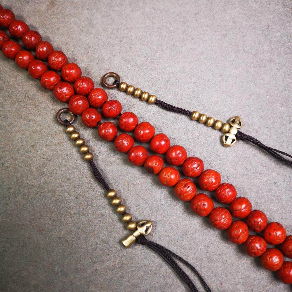 4mm Brass Prayer Bead Counters with Dorje Bell Pendant - Gandhanra-ART