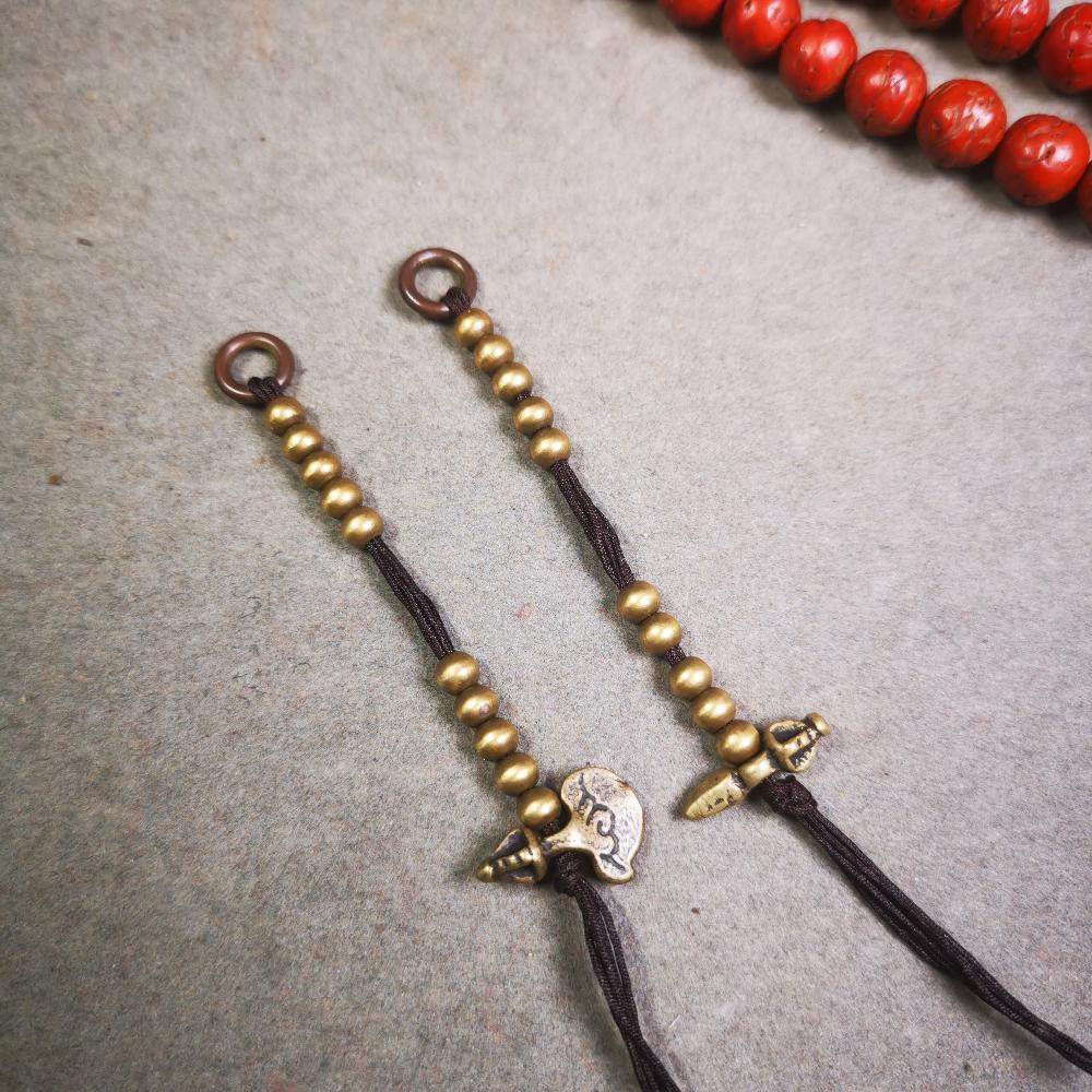 4mm Brass Prayer Bead Counters with Kila and Kartika Pendant - Gandhanra-ART