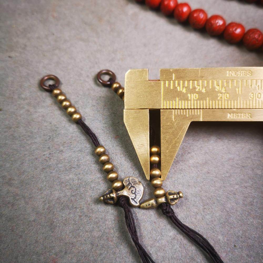 4mm Brass Prayer Bead Counters with Kila and Kartika Pendant - Gandhanra-ART
