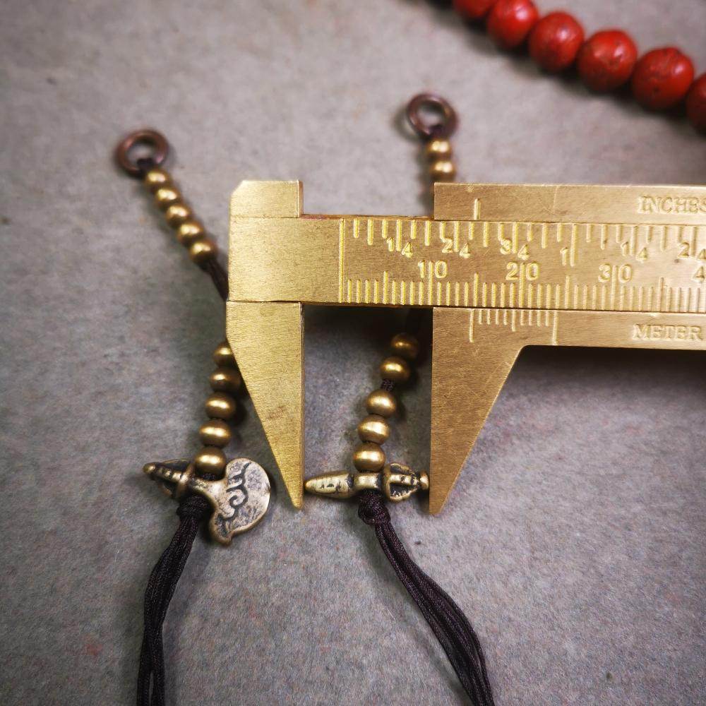4mm Brass Prayer Bead Counters with Kila and Kartika Pendant - Gandhanra-ART
