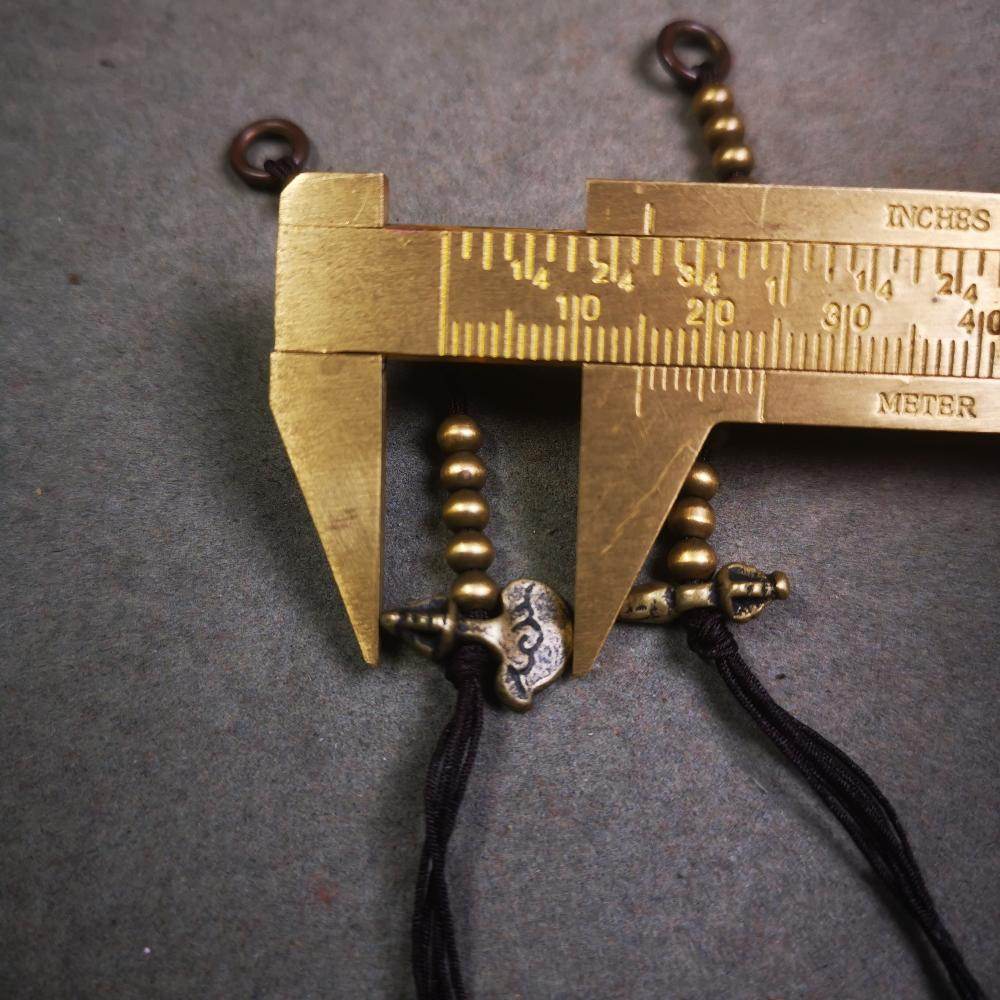4mm Brass Prayer Bead Counters with Kila and Kartika Pendant - Gandhanra-ART
