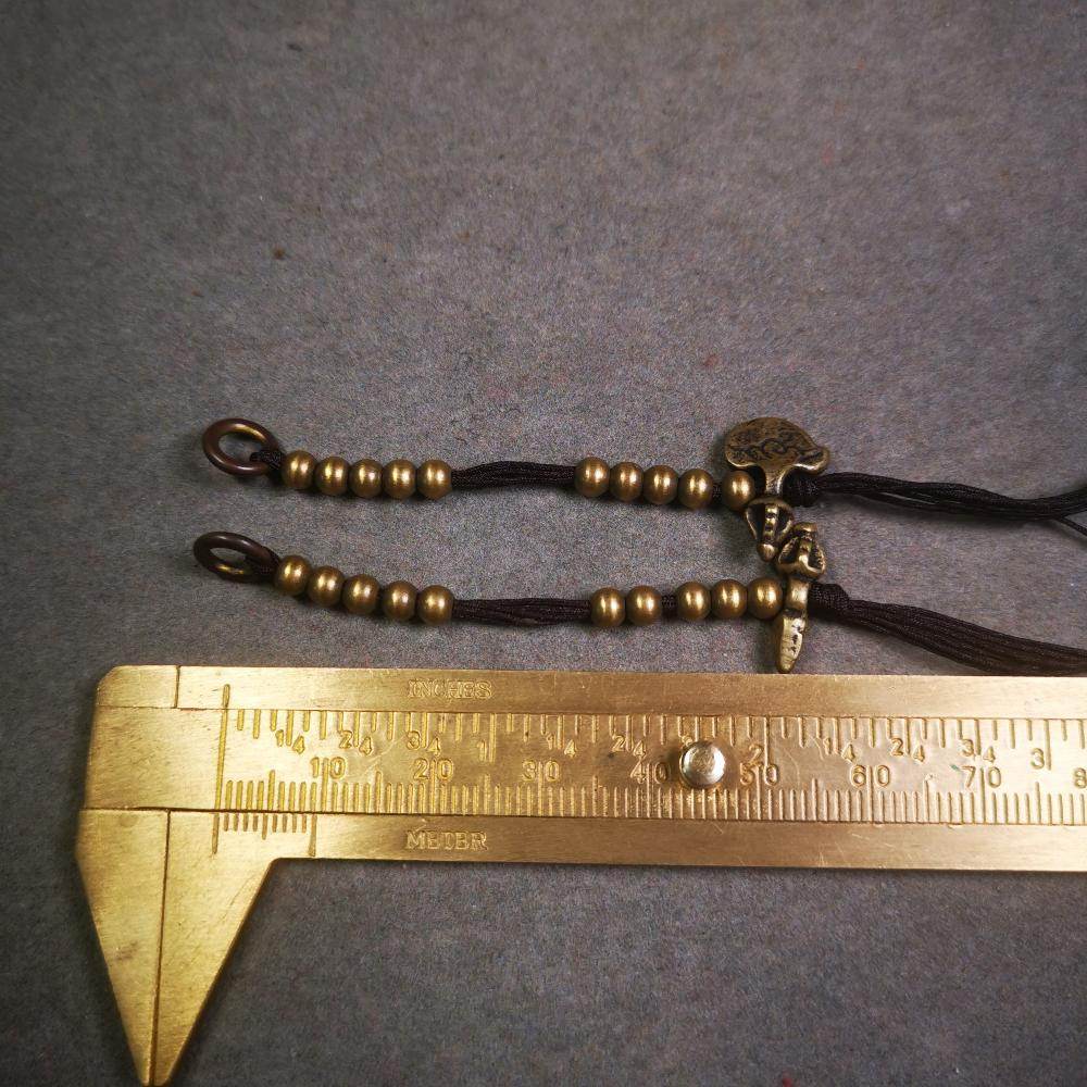 4mm Brass Prayer Bead Counters with Kila and Kartika Pendant - Gandhanra-ART