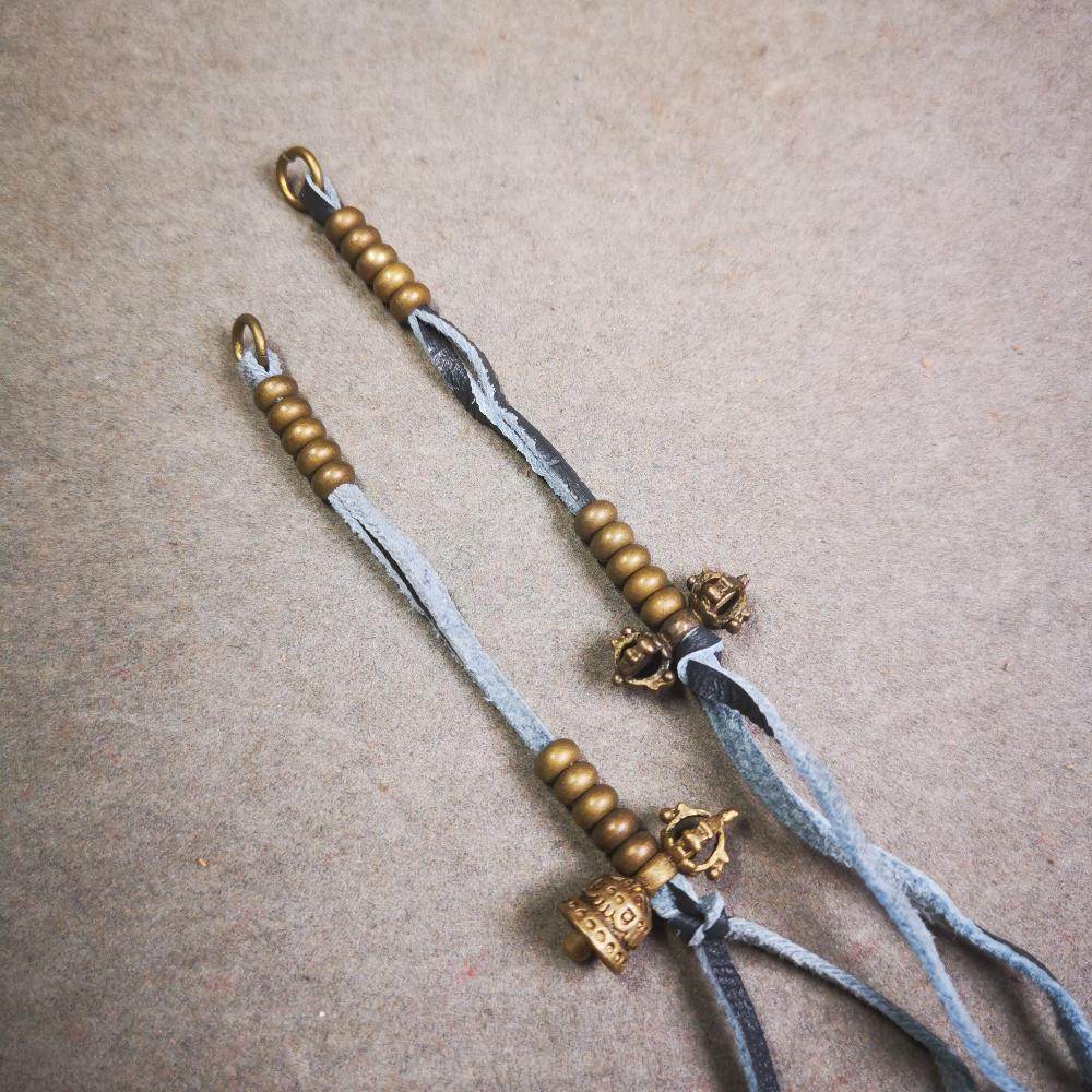 5mm Brass Prayer Bead Counters with Dorje Bell Pendant - Gandhanra-ART