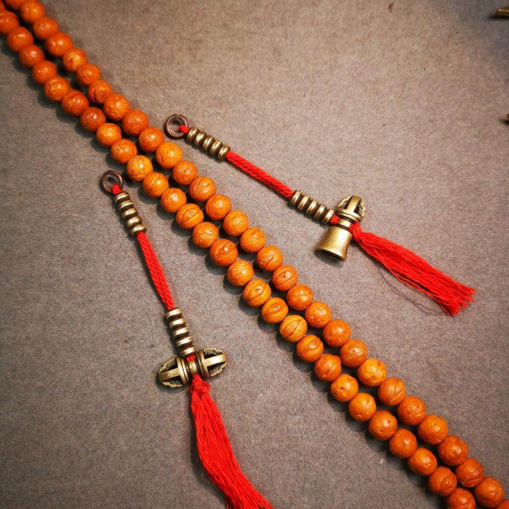 5mm Brass Prayer Bead Counters with Dorje Bell Pendant - Gandhanra-ART