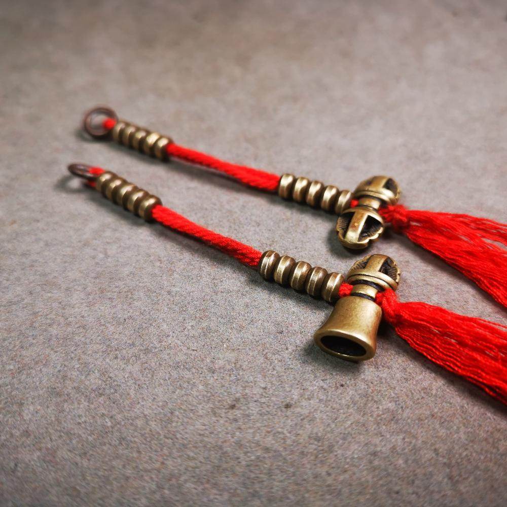 5mm Brass Prayer Bead Counters with Dorje Bell Pendant - Gandhanra-ART