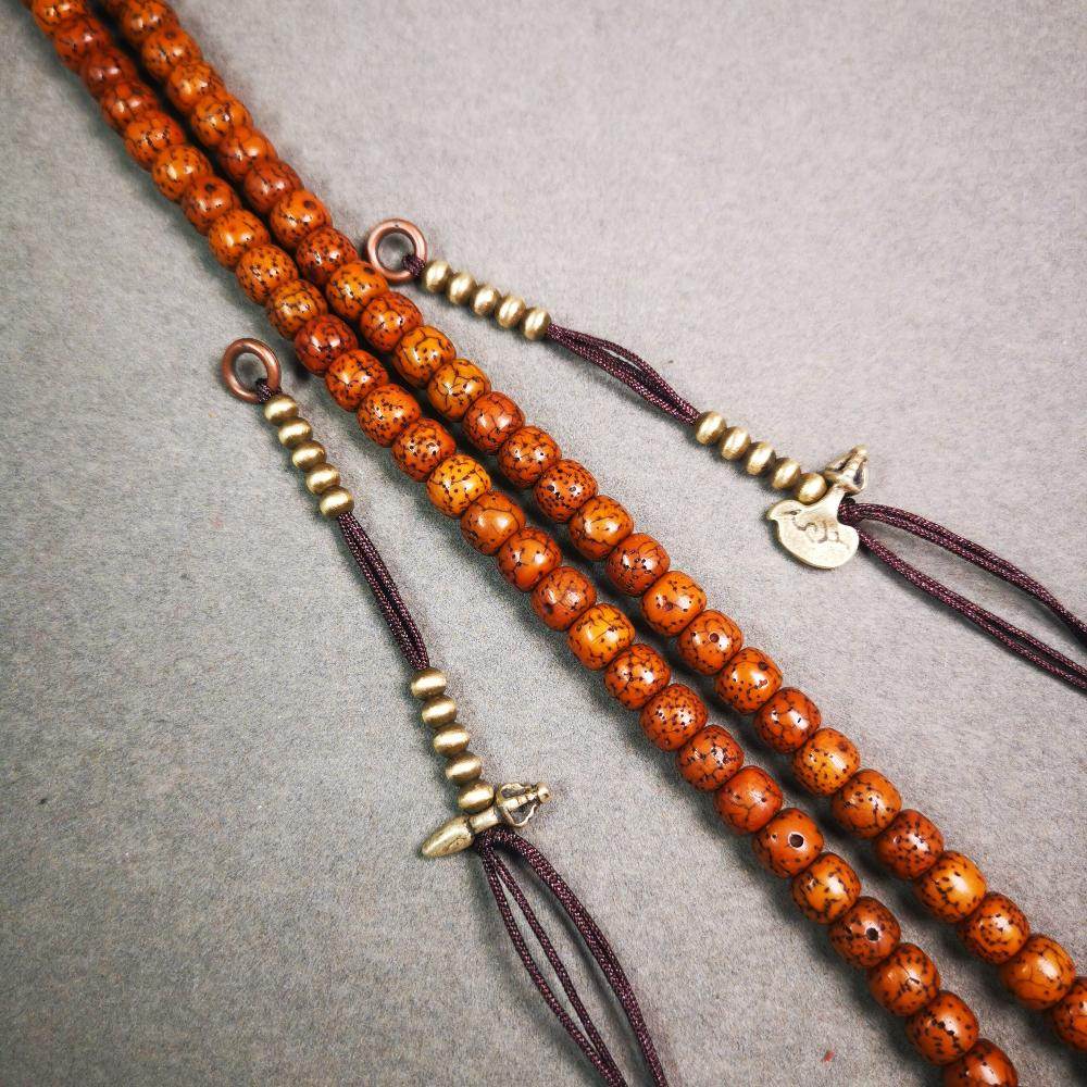 4mm Brass Prayer Bead Counters with Kila and Kartika Pendant - Gandhanra-ART