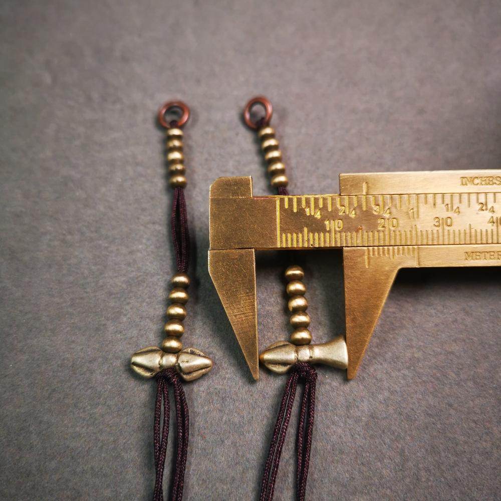 4mm Brass Prayer Bead Counters with Dorje Bell Pendant - Gandhanra-ART
