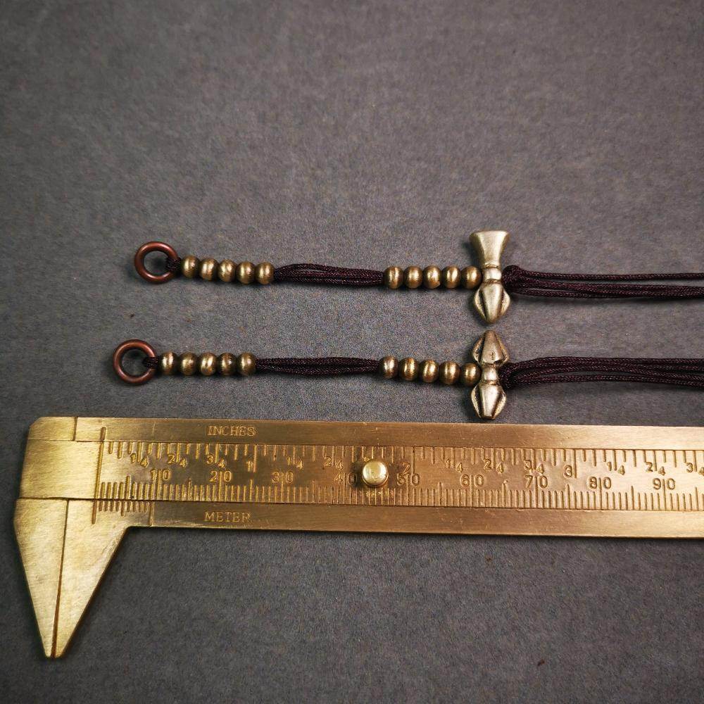 4mm Brass Prayer Bead Counters with Dorje Bell Pendant - Gandhanra-ART