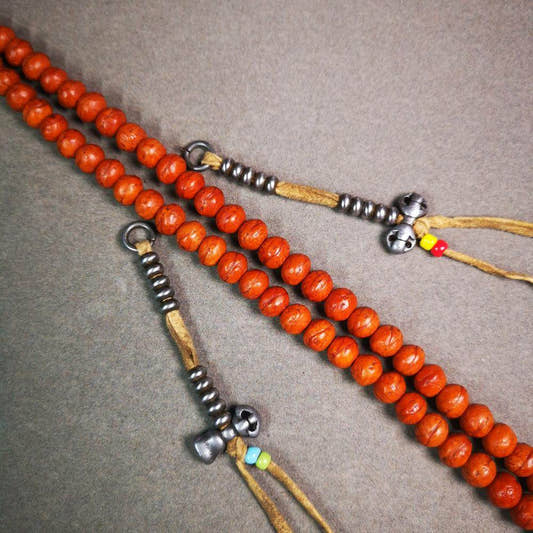 6mm Cold Iron Prayer Bead Counters - Tibetan Buddhist art, detailed view