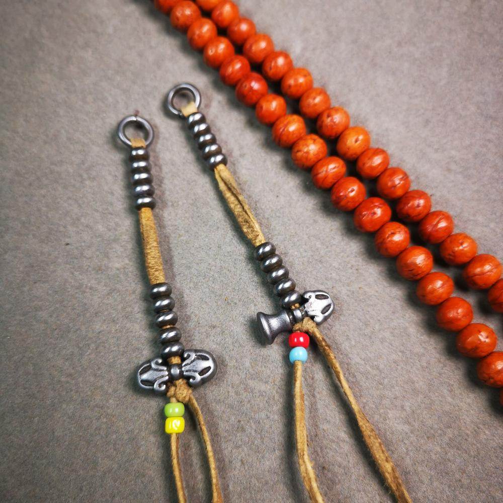 5mm Cold Iron Prayer Bead Counters with Dorje Bell Pendant - Gandhanra-ART
