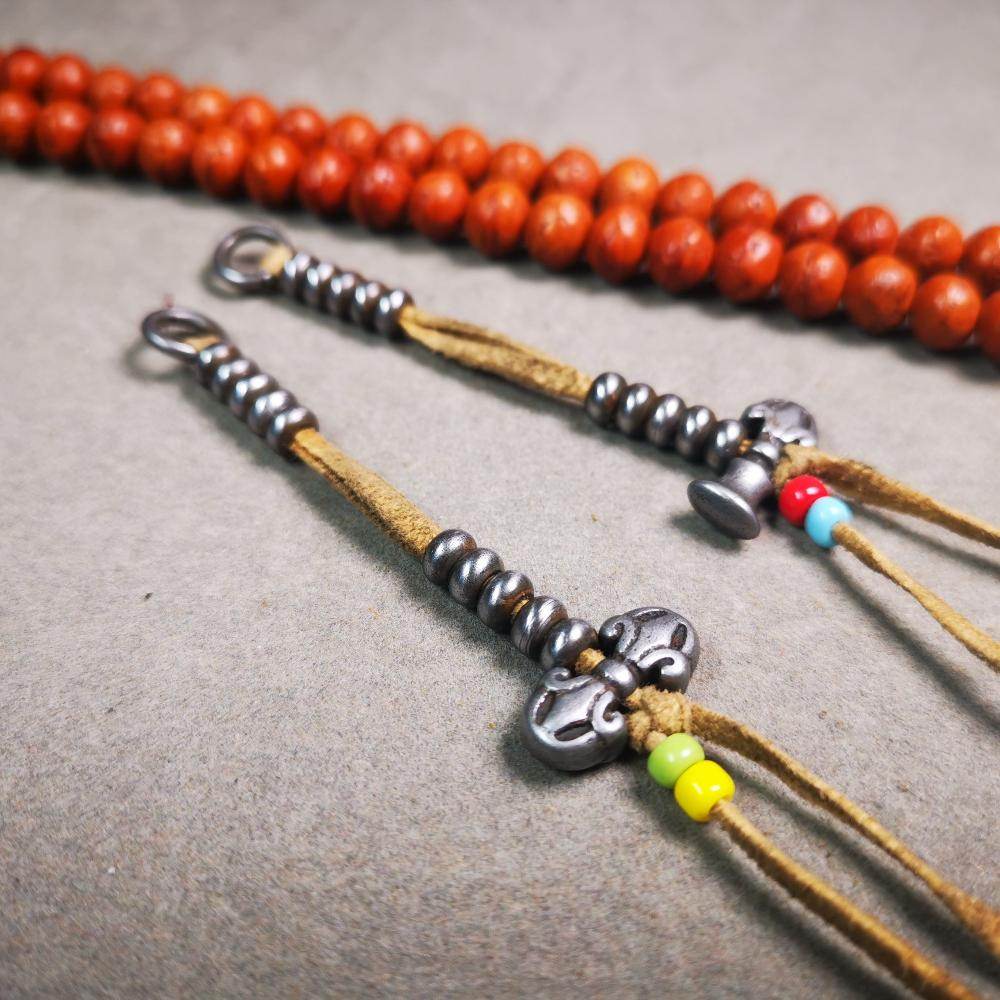 5mm Cold Iron Prayer Bead Counters with Dorje Bell Pendant - Gandhanra-ART