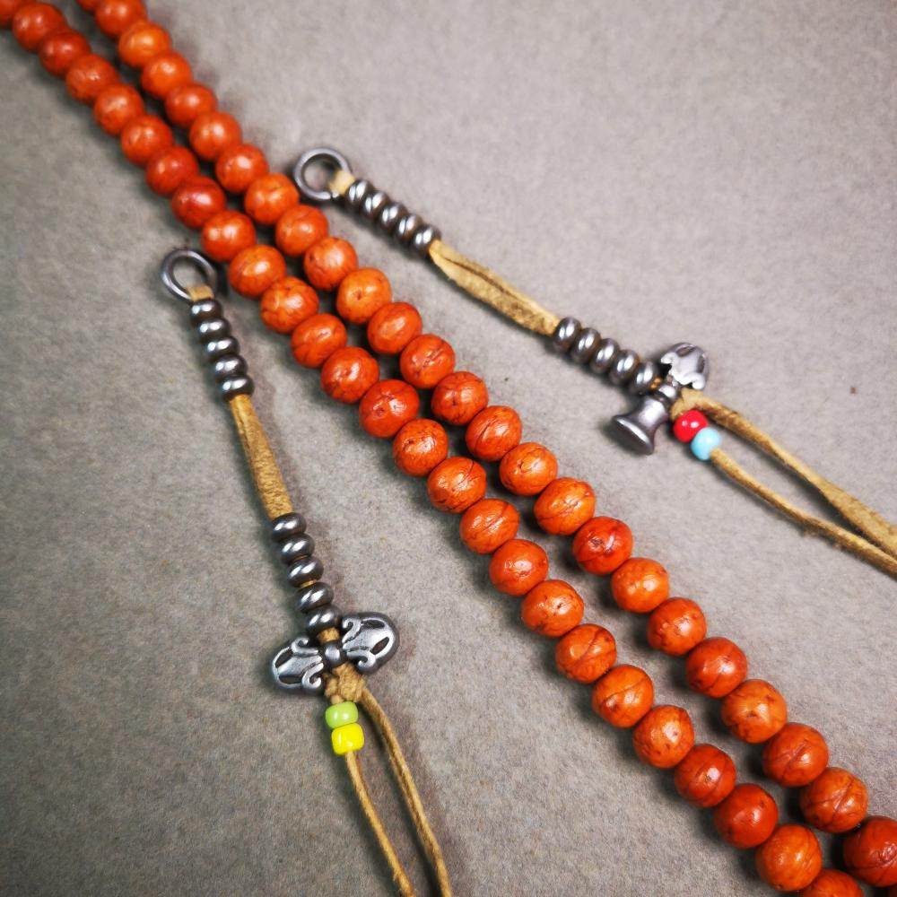 5mm Cold Iron Prayer Bead Counters with Dorje Bell Pendant - Gandhanra-ART