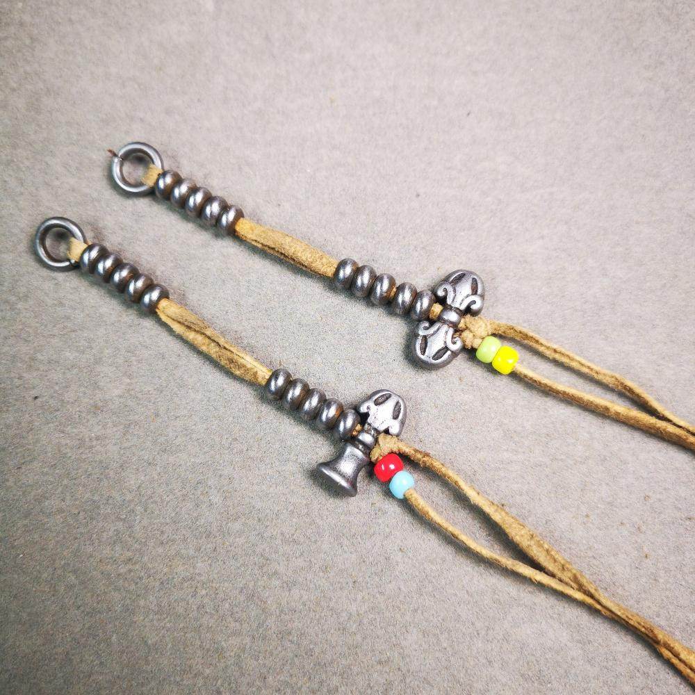 5mm Cold Iron Prayer Bead Counters with Dorje Bell Pendant - Gandhanra-ART