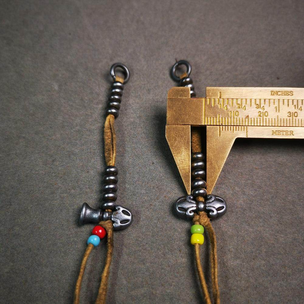 5mm Cold Iron Prayer Bead Counters with Dorje Bell Pendant - Gandhanra-ART