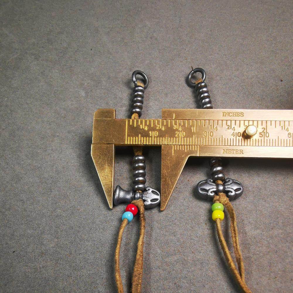 5mm Cold Iron Prayer Bead Counters with Dorje Bell Pendant - Gandhanra-ART