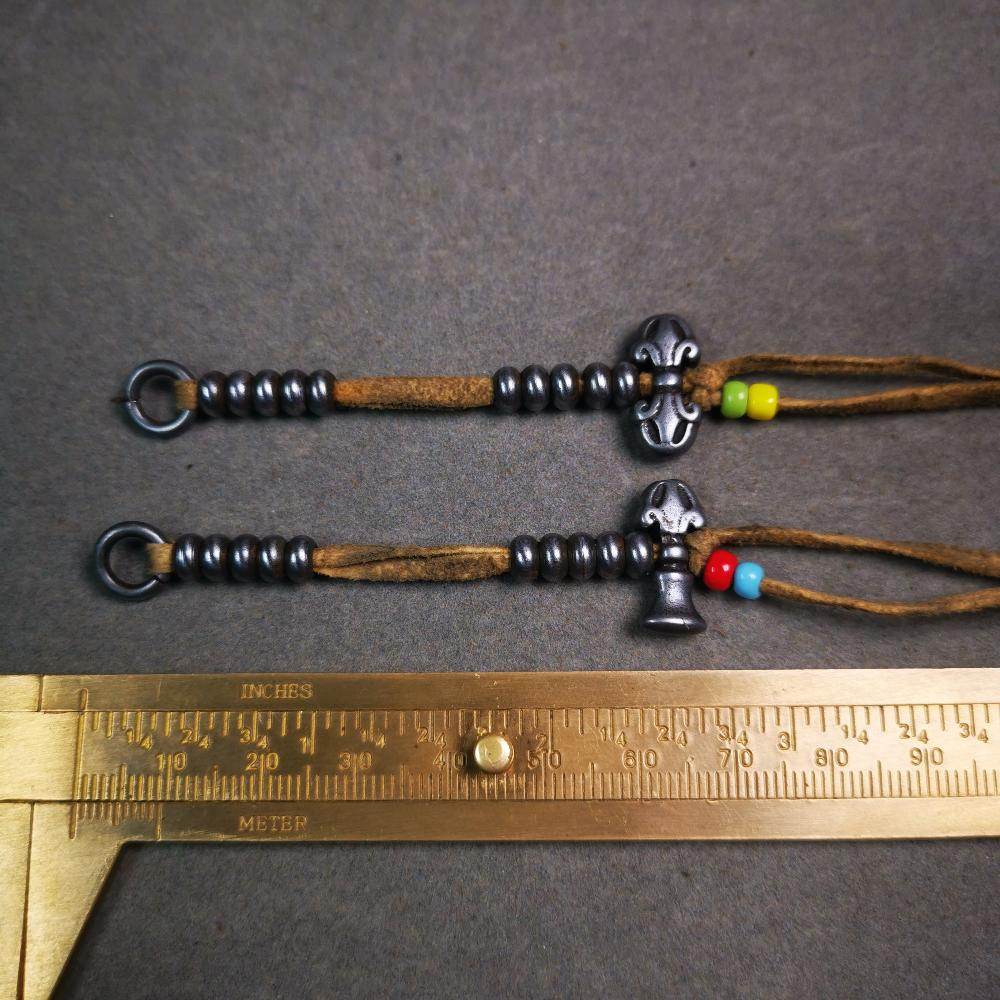 5mm Cold Iron Prayer Bead Counters with Dorje Bell Pendant - Gandhanra-ART