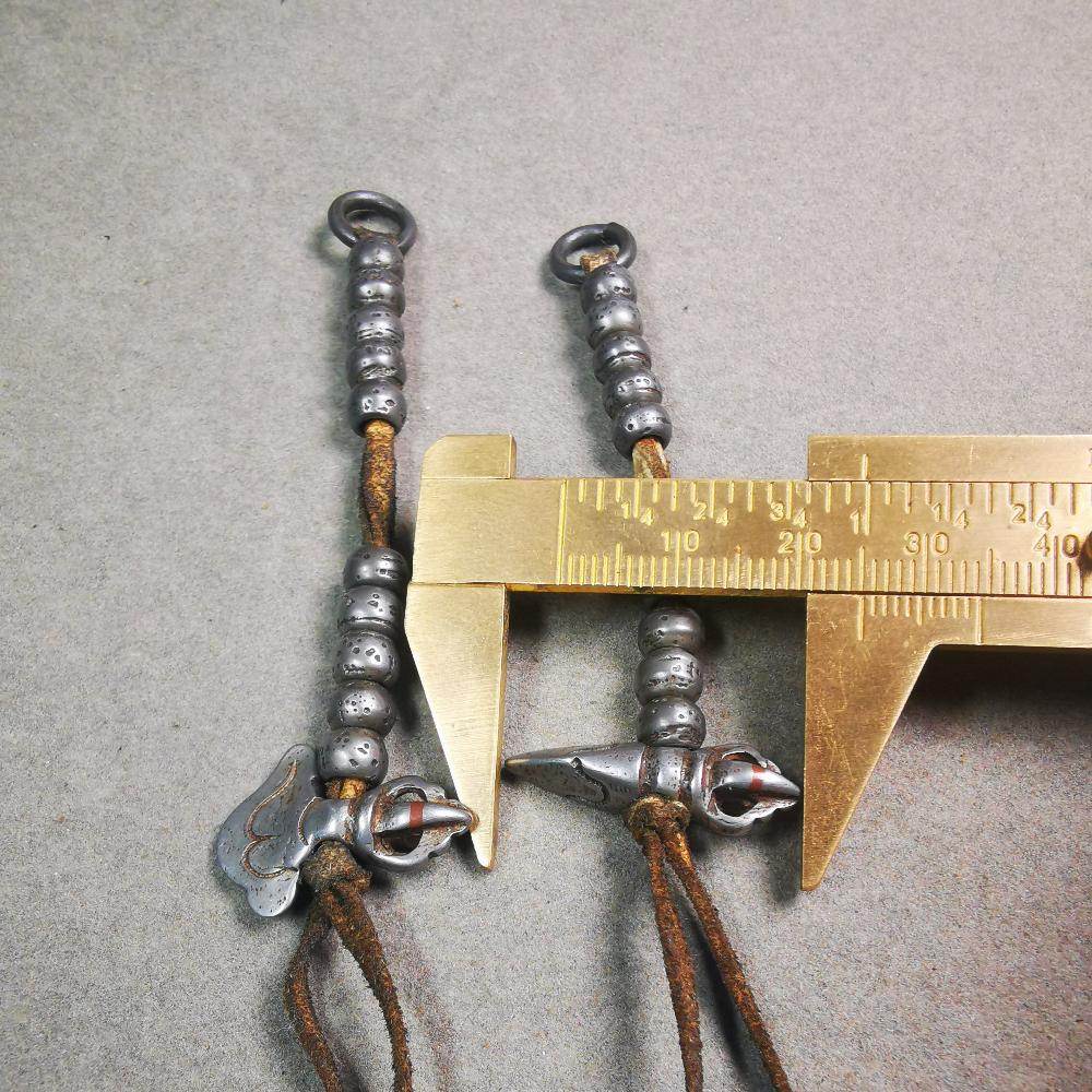 6mm Cold Iron Prayer Bead Counters with Kila and Kartika Pendant - Gandhanra-ART