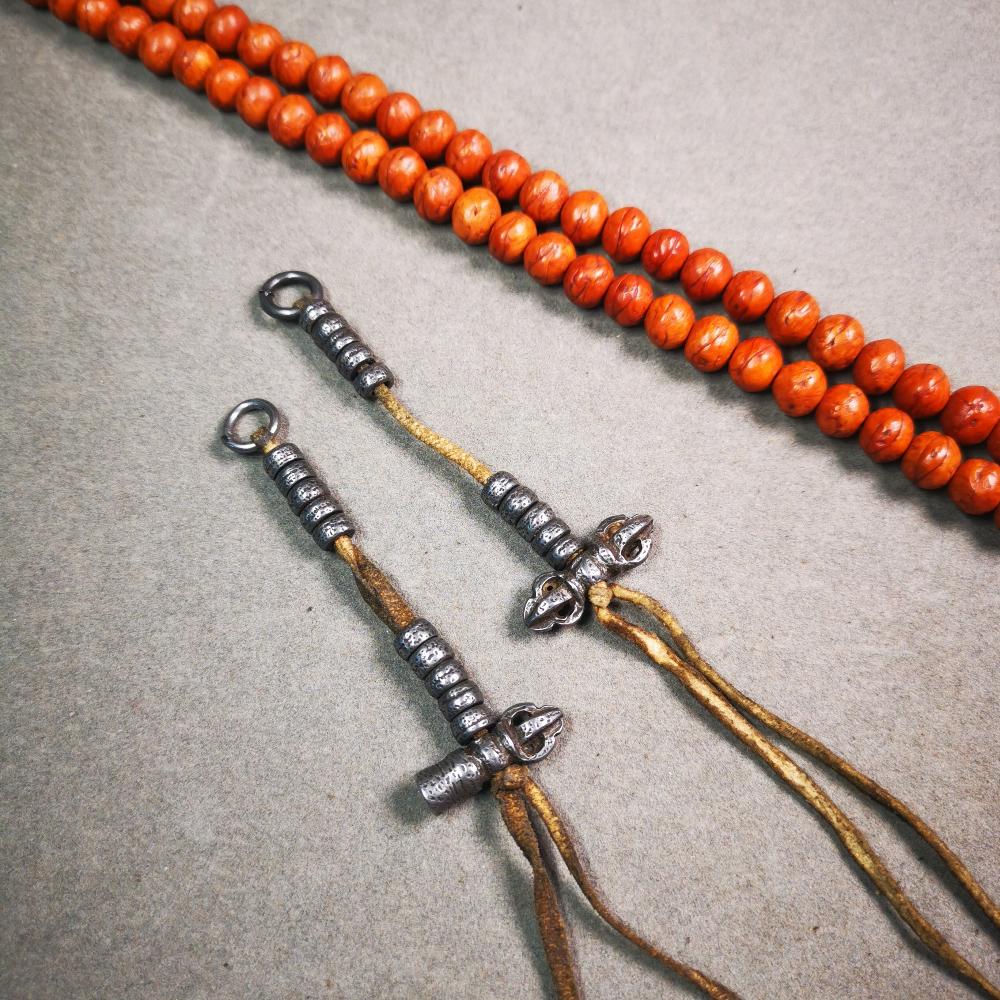 6mm Cold Iron Bead Counters with Dorje and Bell Pendant