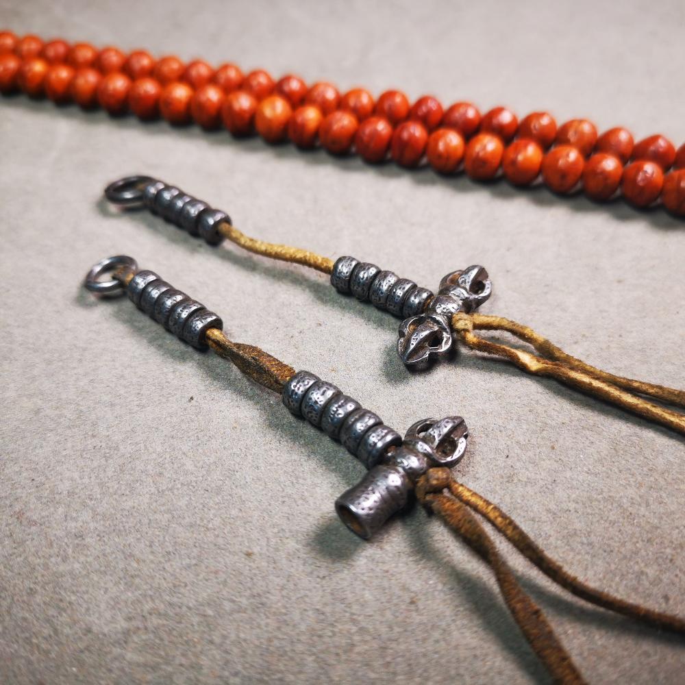 6mm Cold Iron Bead Counters with Dorje and Bell Pendant