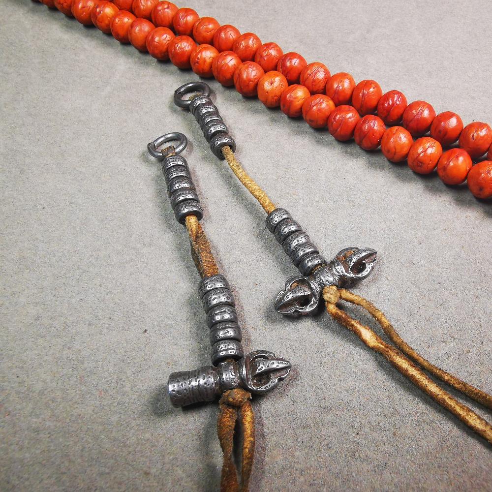 6mm Cold Iron Bead Counters with Dorje and Bell Pendant