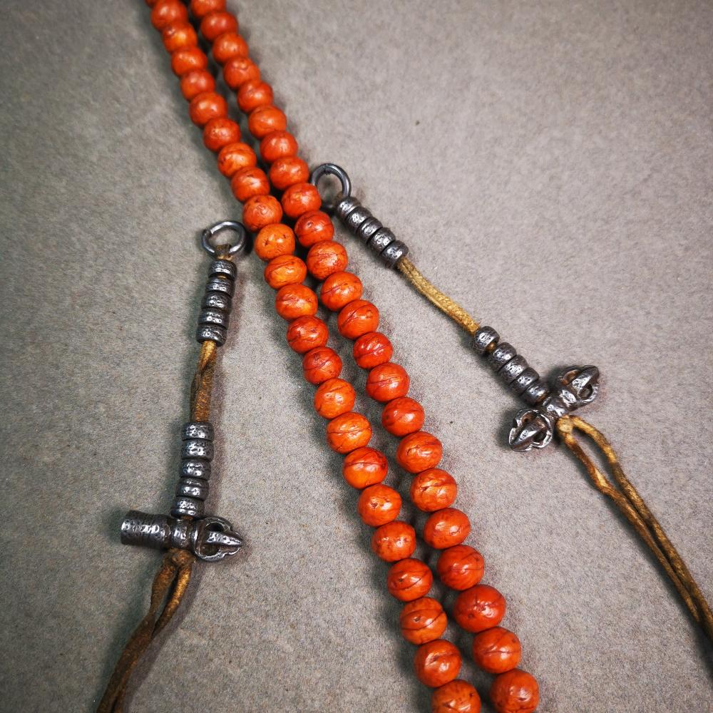 6mm Cold Iron Bead Counters with Dorje and Bell Pendant