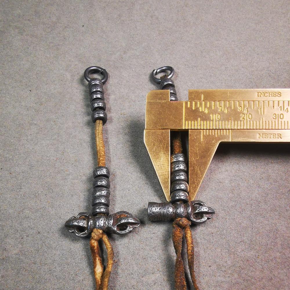 6mm Cold Iron Bead Counters with Dorje and Bell Pendant
