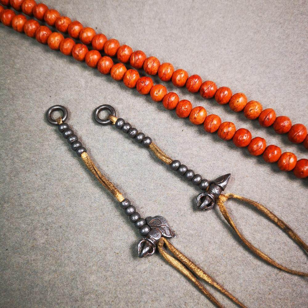 5mm Cold Iron Prayer Bead Counters with Kila and Kartika Pendant - Gandhanra-ART
