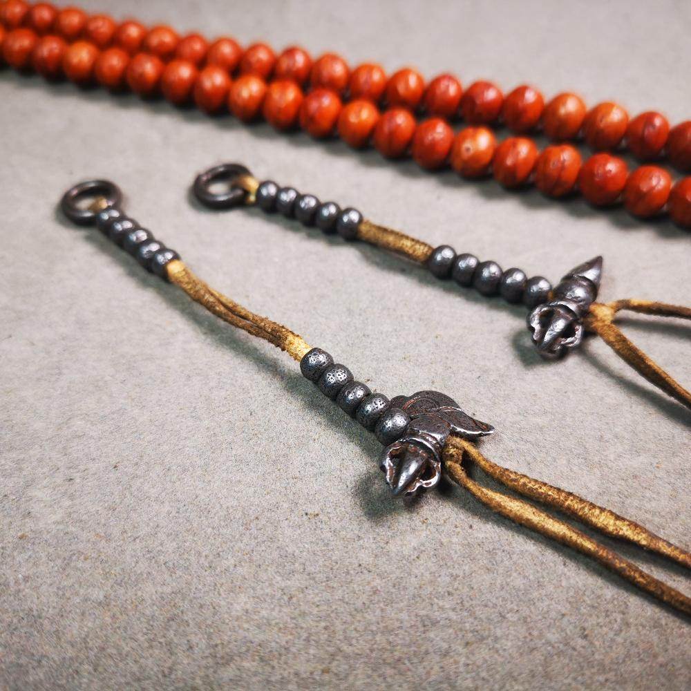 5mm Cold Iron Prayer Bead Counters with Kila and Kartika Pendant - Gandhanra-ART