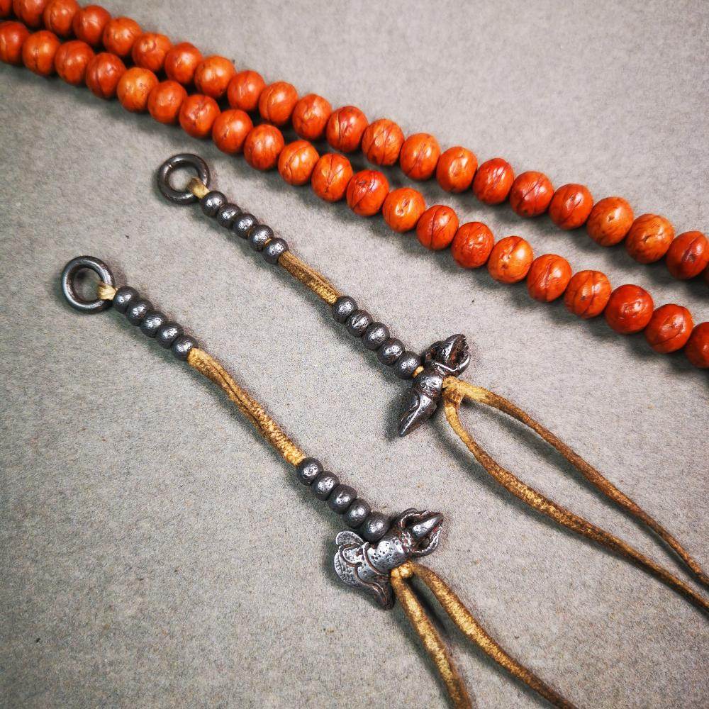5mm Cold Iron Prayer Bead Counters with Kila and Kartika Pendant - Gandhanra-ART