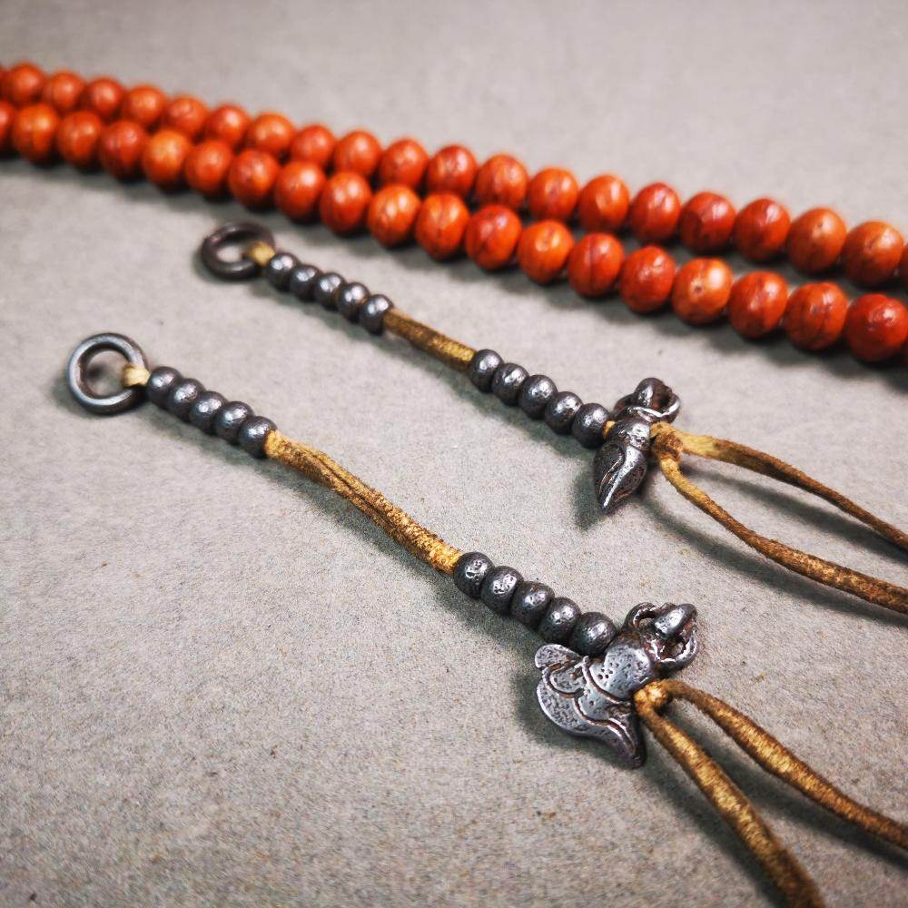 5mm Cold Iron Prayer Bead Counters with Kila and Kartika Pendant - Gandhanra-ART