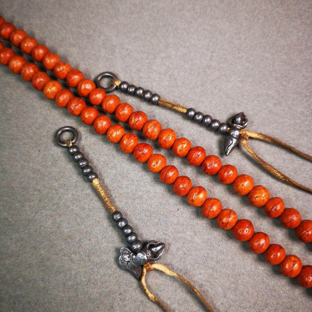 5mm Cold Iron Prayer Bead Counters with Kila and Kartika Pendant - Gandhanra-ART