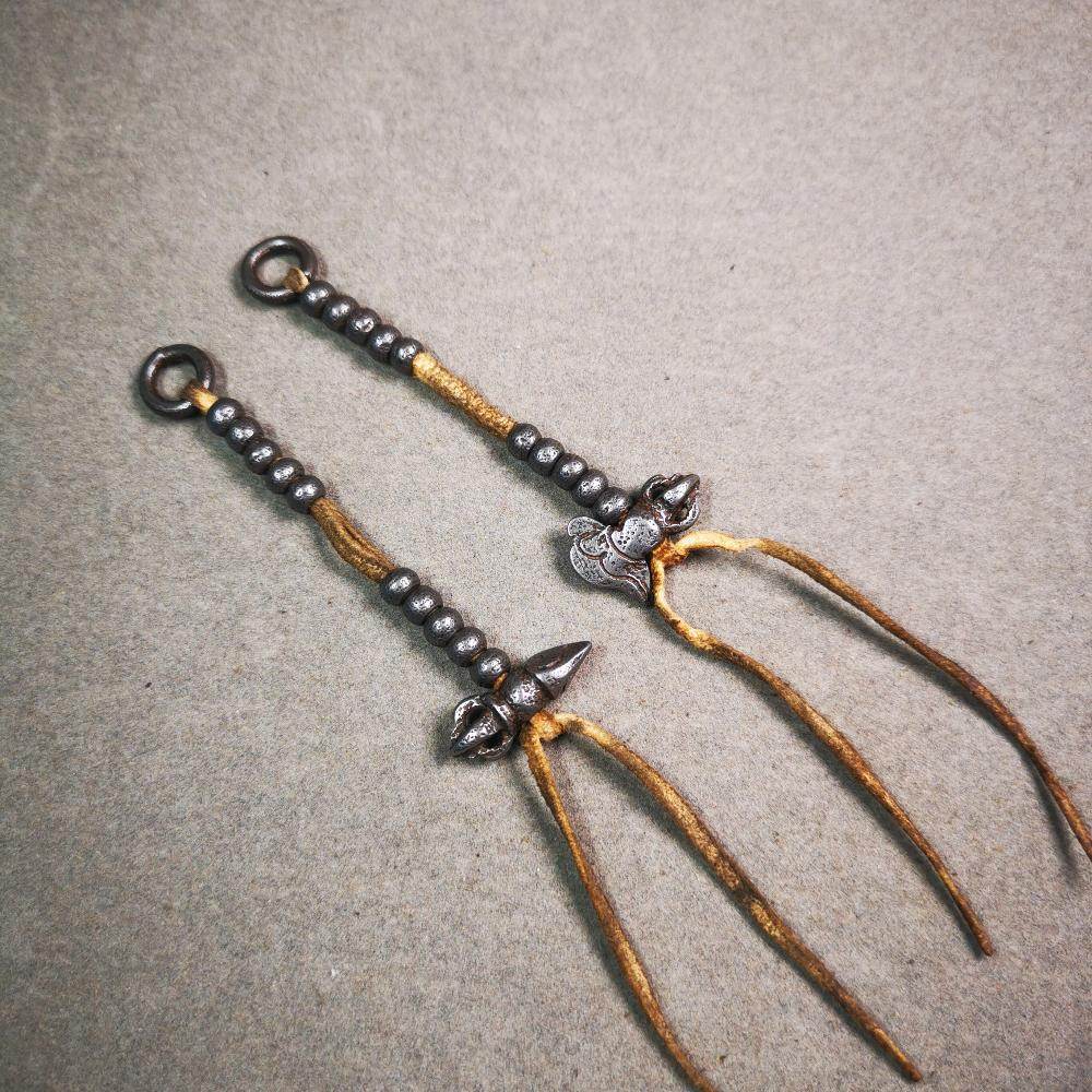 5mm Cold Iron Prayer Bead Counters with Kila and Kartika Pendant - Gandhanra-ART