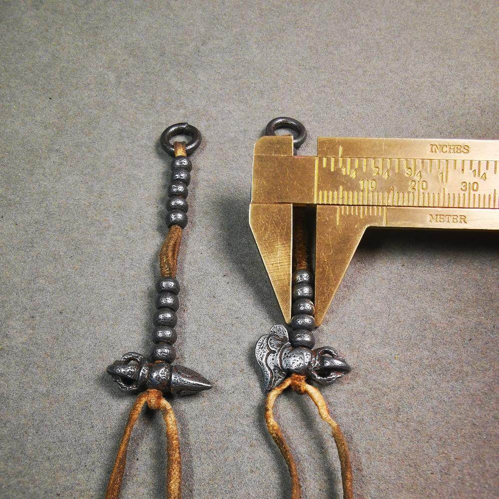 5mm Cold Iron Prayer Bead Counters with Kila and Kartika Pendant - Gandhanra-ART